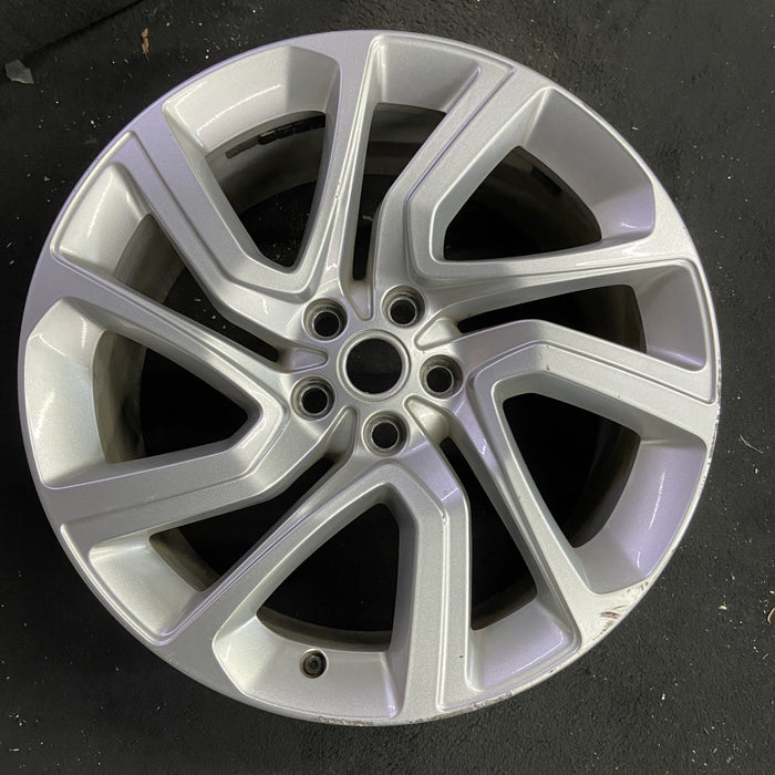 21" RANGE ROVER SPORT 18-22 21x9.5 , 5 spoke , silver Original OEM Wheel Rim - Angle View