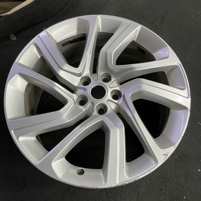 21" RANGE ROVER SPORT 18-22 21x9.5 , 5 spoke , silver Original OEM Wheel Rim - Side Profile