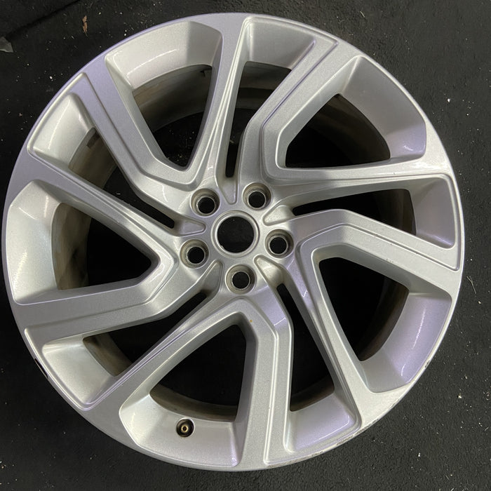 21" RANGE ROVER SPORT 18-22 21x9.5 , 5 spoke , silver Original OEM Wheel Rim - Angle View