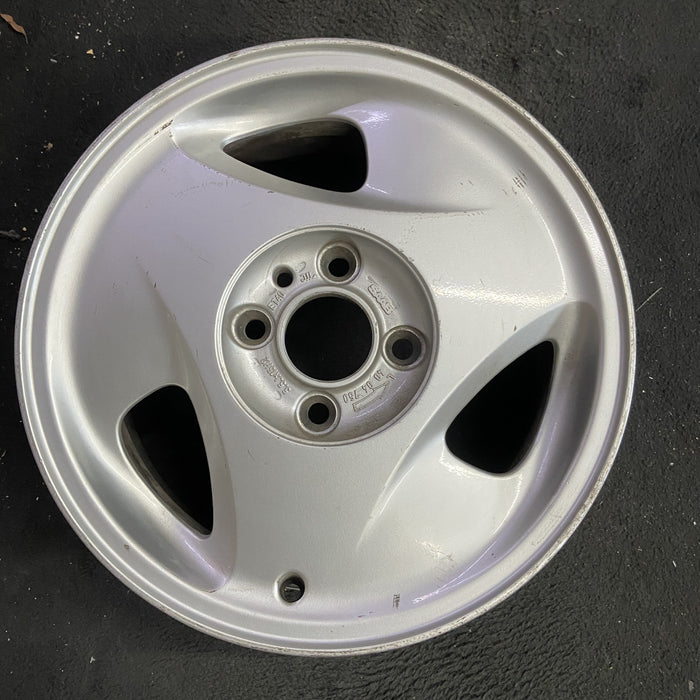 15" SAAB 900 92-93 15x5.5, alloy, 3 spoke, L. Original OEM Wheel Rim - Angle View