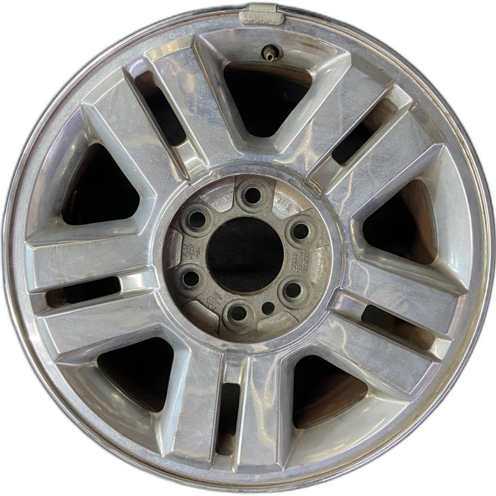 18" FORD F150 PICKUP 07-08 18x7.5, aluminum, 5 spoke, split spokes, chrome clad - Front View