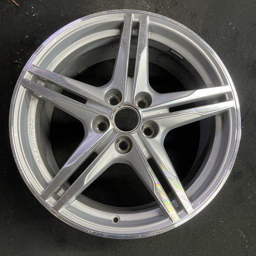 19" CORVETTE 23-24 frt 19x8.5 10 single spoke sterling silver opt Q9Y Original - Front View