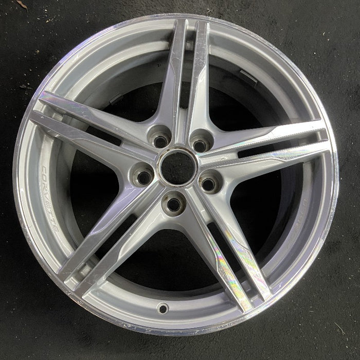 19" CORVETTE 23-24 frt 19x8.5 10 single spoke sterling silver opt Q9Y Original - Front View