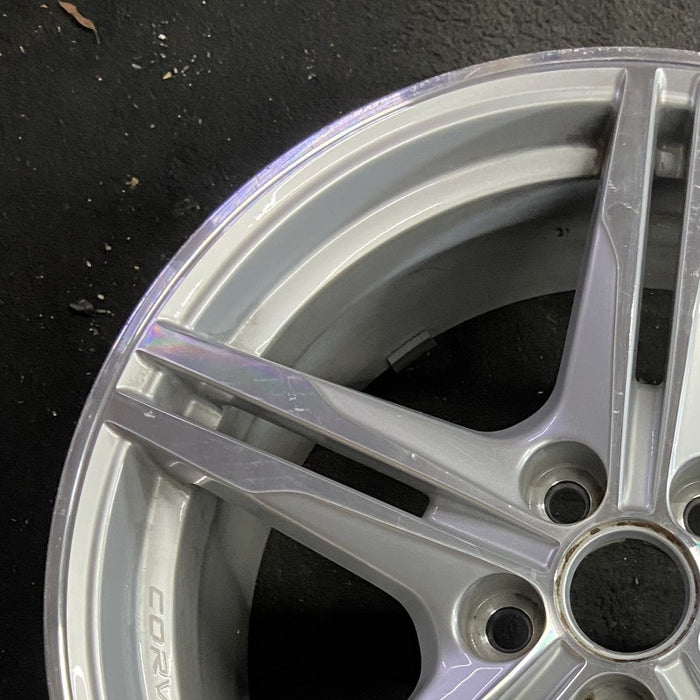 19" CORVETTE 23-24 frt 19x8.5 10 single spoke sterling silver opt Q9Y Original - Side Profile