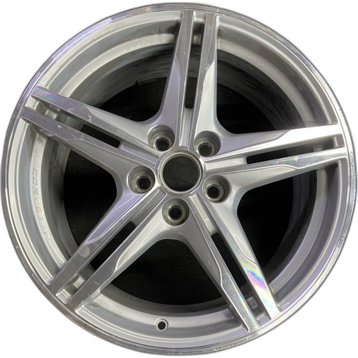 19" CORVETTE 23-24 frt 19x8.5 10 single spoke sterling silver opt Q9Y Original - Front View