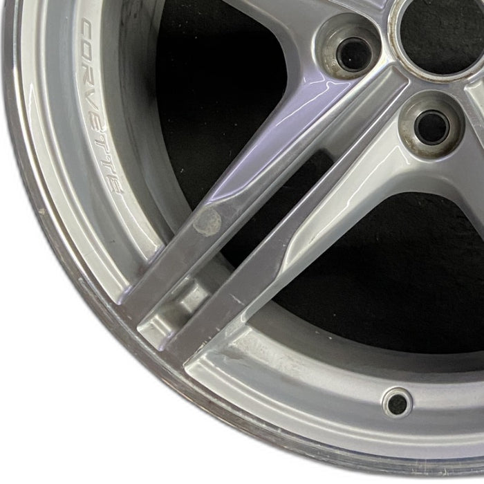 19" CORVETTE 23-24 frt 19x8.5 10 single spoke sterling silver opt Q9Y Original - Back View