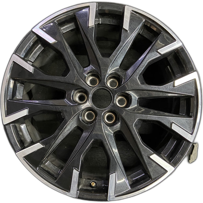 20" TRAVERSE 24 , 20x8, machined black Original OEM Wheel Rim - Front View