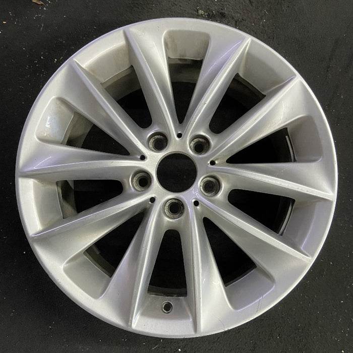 18" BMW X3 11-14 18x8 alloy 5 spoke V spoke design silver Original OEM Wheel Rim - Front View