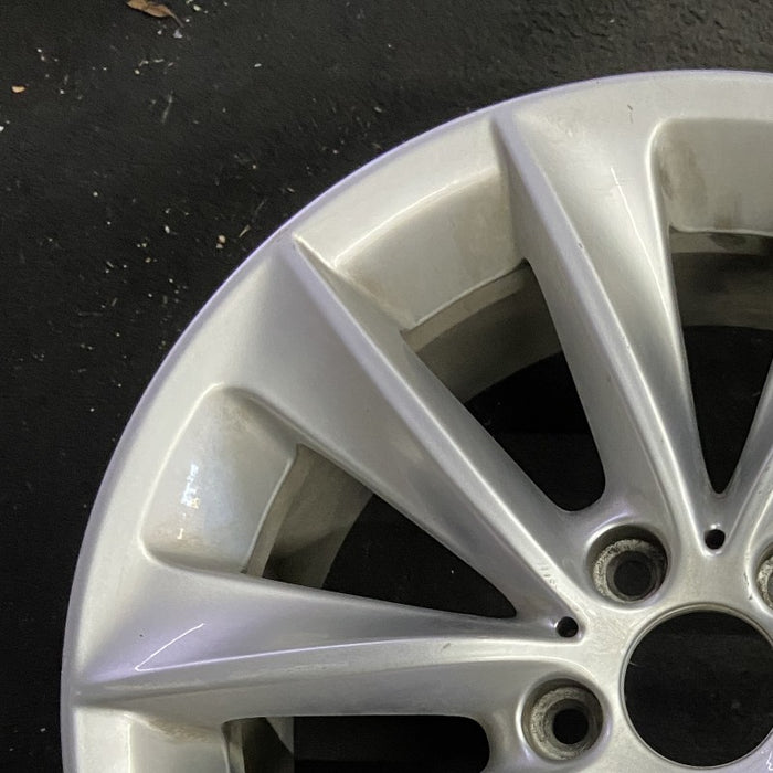 18" BMW X3 11-14 18x8 alloy 5 spoke V spoke design silver Original OEM Wheel Rim - Side Profile