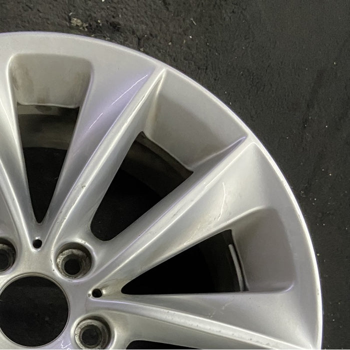 18" BMW X3 11-14 18x8 alloy 5 spoke V spoke design silver Original OEM Wheel Rim - Close-Up Detail