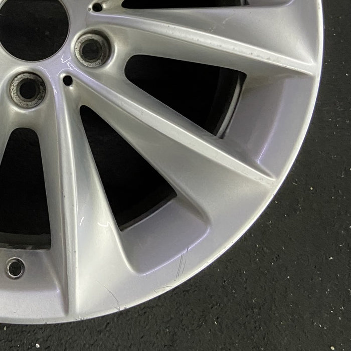 18" BMW X3 11-14 18x8 alloy 5 spoke V spoke design silver Original OEM Wheel Rim - Back View