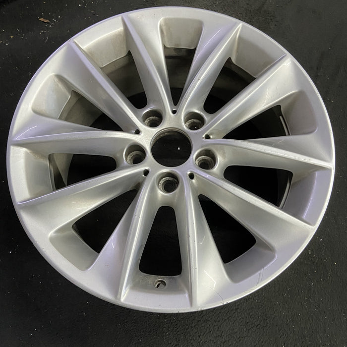 18" BMW X3 11-14 18x8 , , V spoke design, silver Original OEM Wheel Rim - Side Profile