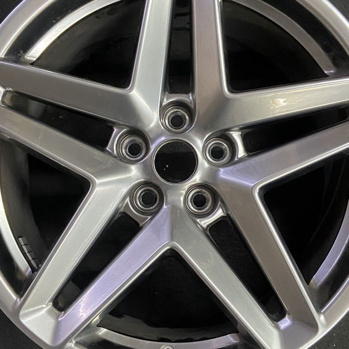 19" MUSTANG 24 19x8.5 5 spoke split spoke silver Original OEM Wheel Rim - Angle View