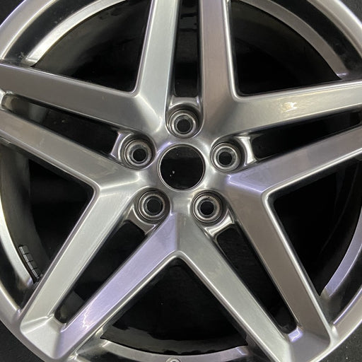 19" MUSTANG 24 19x8.5 5 spoke split spoke silver Original OEM Wheel Rim - Angle View