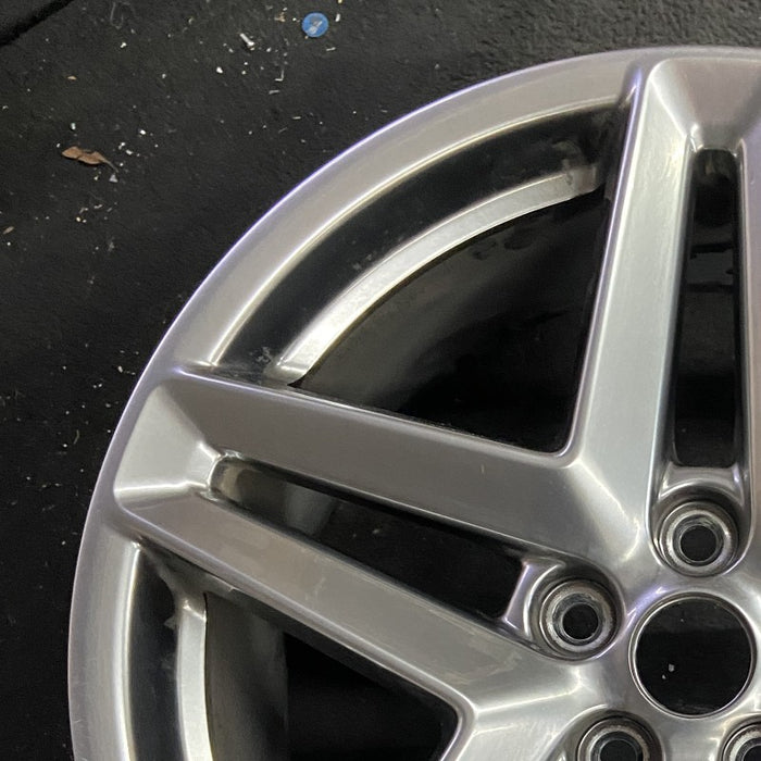 19" MUSTANG 24 19x8.5 5 spoke split spoke silver Original OEM Wheel Rim - Side Profile
