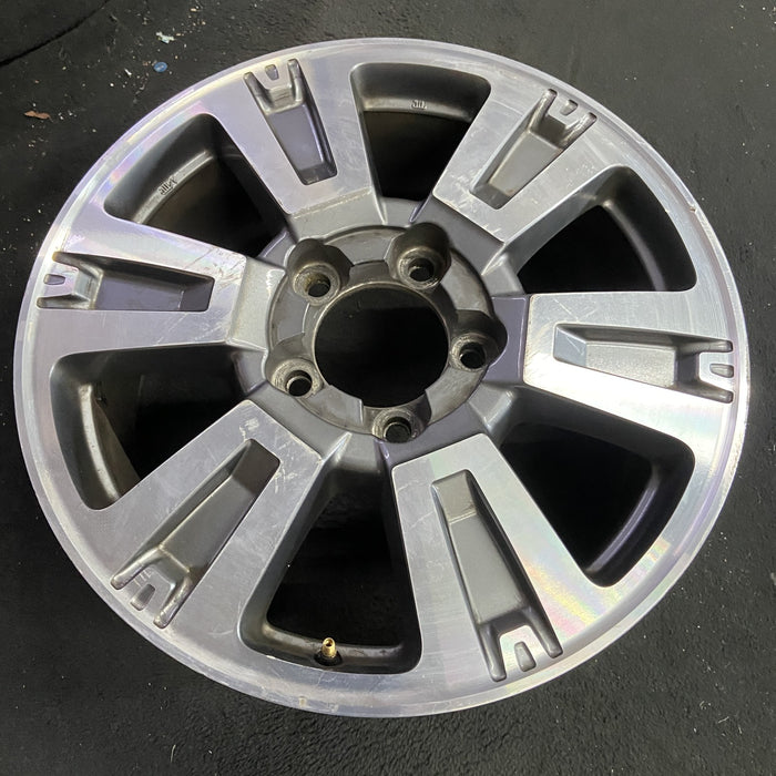 20" TUNDRA 18-21 20x8 , 6 spoke, exposed lug nuts, gray inlay Original OEM - Side Profile