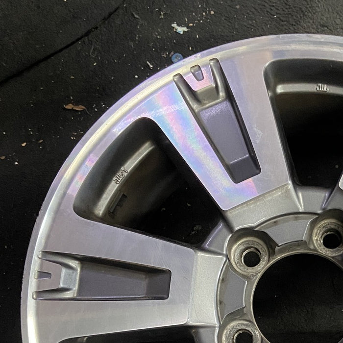 20" TUNDRA 18-21 20x8 alloy 6 spoke exposed lug nuts gray inlay Original OEM - Side Profile