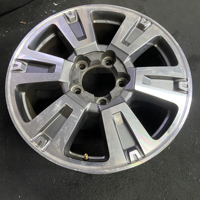 20" TUNDRA 18-21 20x8 , 6 spoke, exposed lug nuts, gray inlay Original OEM - Side Profile