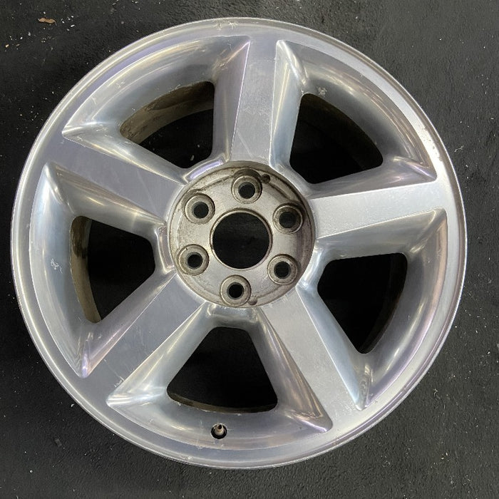 20" AVALANCHE 1500 07 20x8.5 5 spoke covered lug nuts w/o groove in spoke; polished aluminum Original OEM Wheel Rim