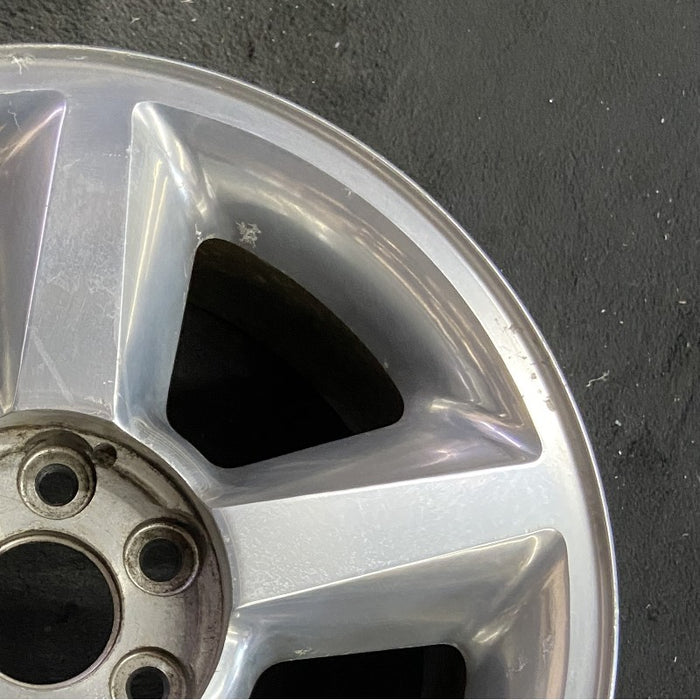 20" AVALANCHE 1500 07 20x8.5 5 spoke covered lug nuts w/o groove in spoke; polished aluminum Original OEM Wheel Rim