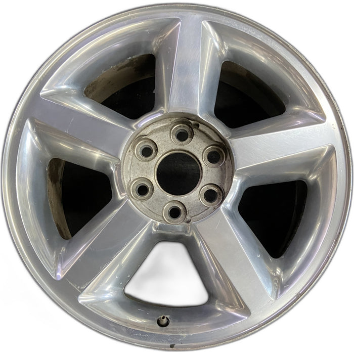20" AVALANCHE 1500 07 20x8.5, 5 spoke, covered lug nuts, w/o groove in spoke; polished aluminum Original OEM Wheel Rim