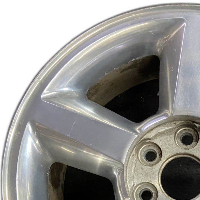 20" AVALANCHE 1500 07 20x8.5 5 spoke covered lug nuts w/o groove in spoke; polished aluminum Original OEM Wheel Rim