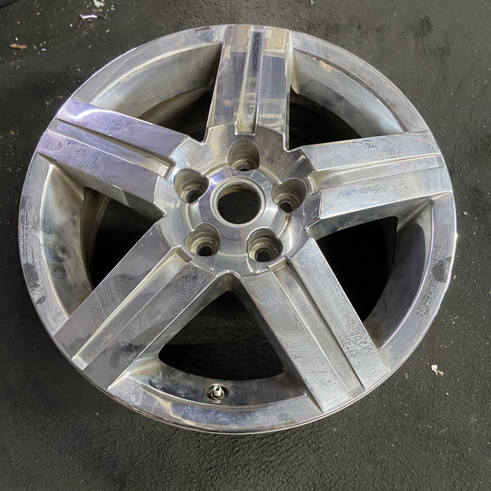 17" EQUINOX 07-08 17x7, 5 spoke, bright chrome, center indent Original OEM - Side Profile