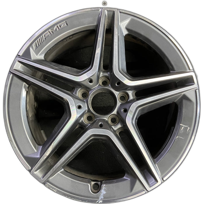18" MERCEDES E-CLASS 21 213 Type, E450, , 18x8, 5 spoke, single spoke, machined face with gray accent Original OEM Wheel Rim