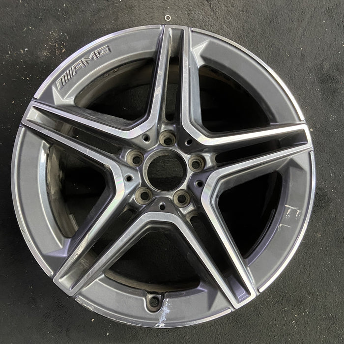 18" MERCEDES E-CLASS 21 213 Type, E450, , 18x8, 5 spoke, single spoke, machined face with gray accent Original OEM Wheel Rim