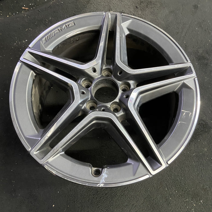 18" MERCEDES E-CLASS 21 213 Type, E450, , 18x8, 5 spoke, single spoke, machined face with gray accent Original OEM Wheel Rim