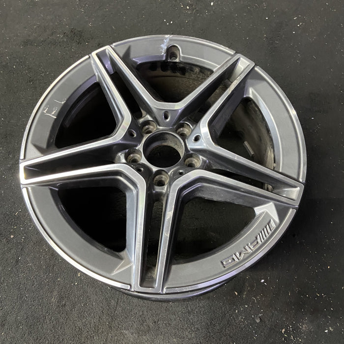 18" MERCEDES E-CLASS 21 213 Type, E450, , 18x8, 5 spoke, single spoke, machined face with gray accent Original OEM Wheel Rim