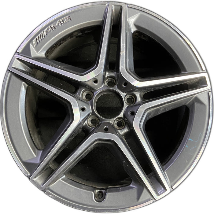 18" MERCEDES E-CLASS 21 213 Type, E450, , 18x8, 5 spoke, single spoke, machined face with gray accent Original OEM Wheel Rim