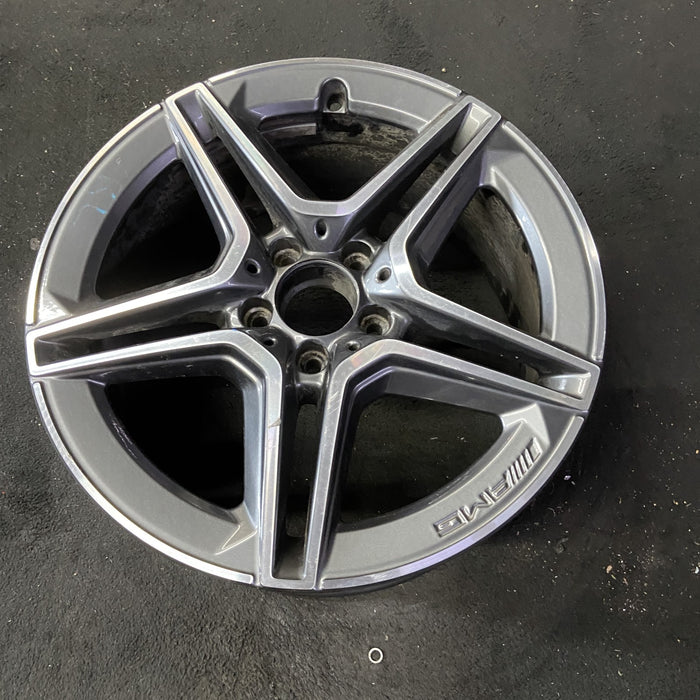 18" MERCEDES E-CLASS 21 213 Type, E450, , 18x8, 5 spoke, single spoke, machined face with gray accent Original OEM Wheel Rim