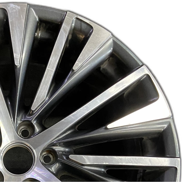 21" LEXUS RX350 23-25 21x8 20 spoke machined black Original OEM Wheel Rim - Side Profile