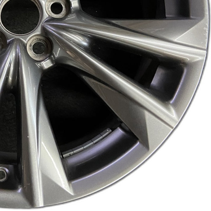 19" LEXUS ES250 21 19x8 alloy 5 split spoke silver smoked Original OEM Wheel Rim - Close-Up Detail