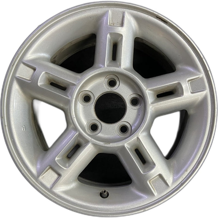 16" EXPLORER 02-03 4 Dr exc. Sport Trac; 16x7 aluminum 5 double spokes w/openings in spokes sparkle silver finish Original OEM Wheel Rim