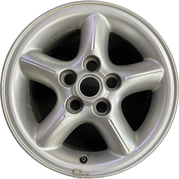 16" LAND ROVER 02 , alloy , 16x8 , 5 grooved spokes Original OEM Wheel Rim - Front View