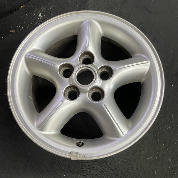 16" LAND ROVER 02 , alloy , 16x8 , 5 grooved spokes Original OEM Wheel Rim - Side Profile