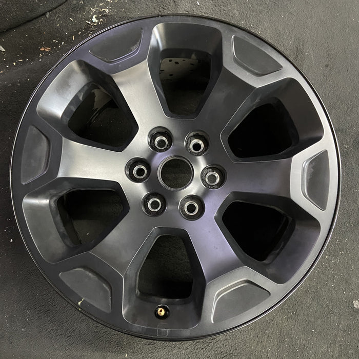 20" DODGE 1500 PICKUP 25 20x9, , 6 spoke, raised spoke, black Original OEM - Angle View