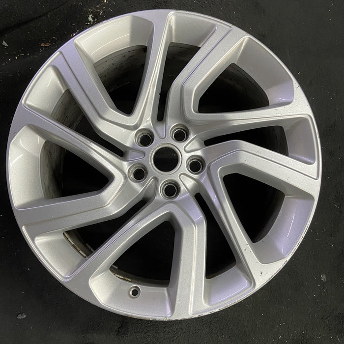 21" RANGE ROVER SPORT 18-22 21x9.5 , 5 spoke , silver Original OEM Wheel Rim - Angle View