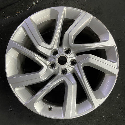 21" RANGE ROVER SPORT 18-22 21x9.5 , 5 spoke , silver Original OEM Wheel Rim - Angle View