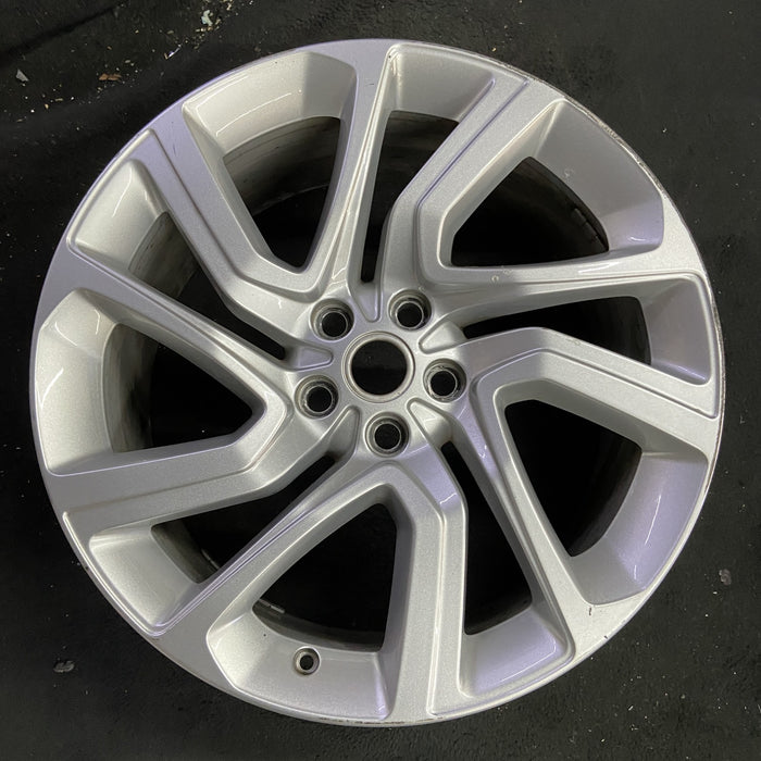 21" RANGE ROVER SPORT 18-22 21x9.5 , 5 spoke , silver Original OEM Wheel Rim - Angle View