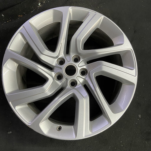21" RANGE ROVER SPORT 18-22 21x9.5 , 5 spoke , silver Original OEM Wheel Rim - Angle View