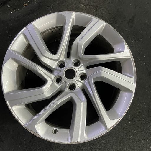 21" RANGE ROVER SPORT 18-22 21x9.5 , 5 spoke , silver Original OEM Wheel Rim - Angle View