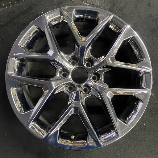 22" SIERRA 1500 PICKUP 22 22x9, 6 Y spoke, closed spoke, chrome, opt SSW - Angle View