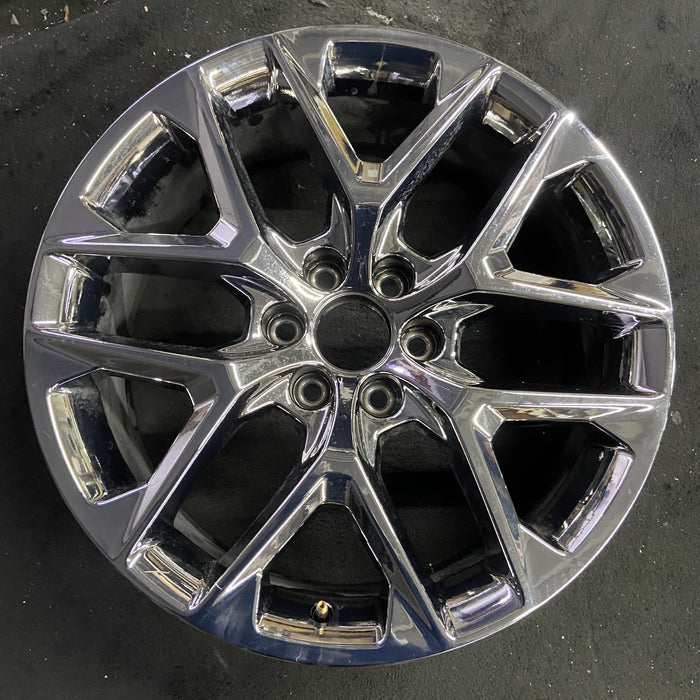 22" SIERRA 1500 PICKUP 22 22x9, 6 Y spoke, closed spoke, chrome, opt SSW - Angle View