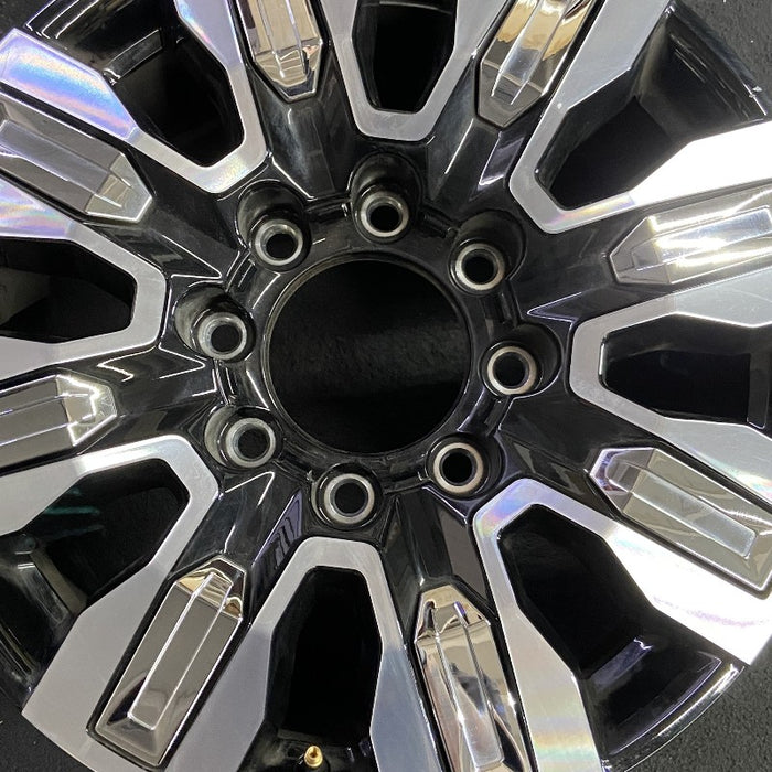 20" SIERRA 2500 PICKUP 24 20x8.5 8 spoke raised spoke machined with black - Angle View
