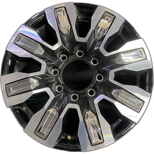 20" SIERRA 2500 PICKUP 24 20x8.5 8 spoke raised spoke machined with black - Front View