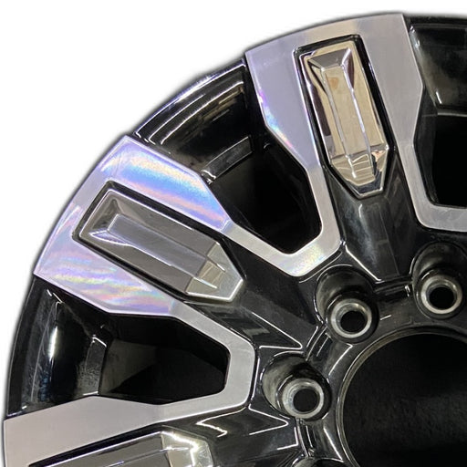 20" SIERRA 2500 PICKUP 24 20x8.5 8 spoke raised spoke machined with black - Angle View