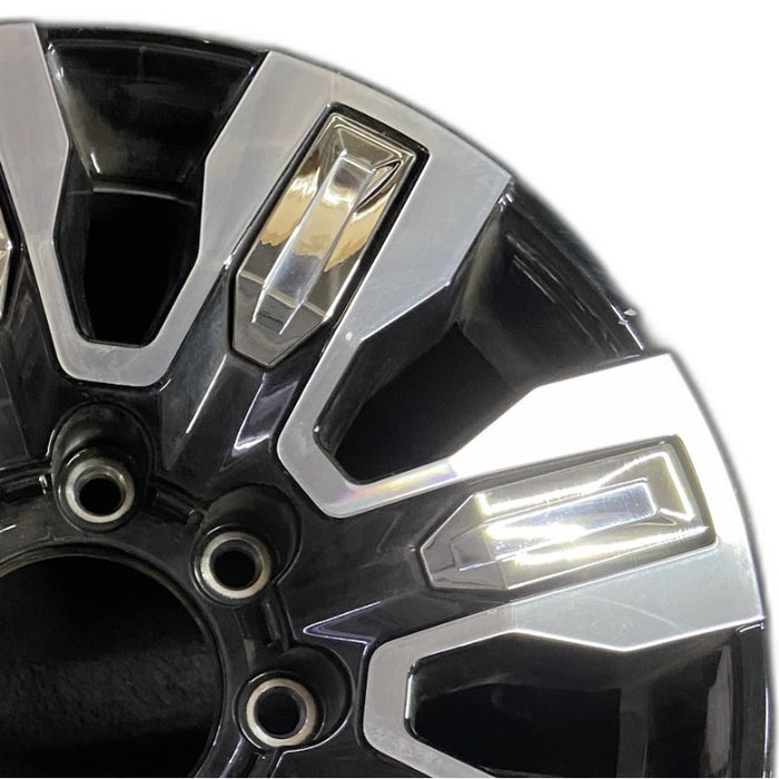 20" SIERRA 2500 PICKUP 24 20x8.5 8 spoke raised spoke machined with black - Side Profile